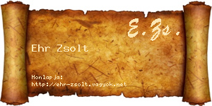Ehr Zsolt névjegykártya